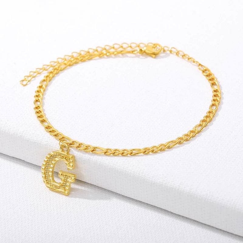 Gold Anklet Gold Initial Anklet Letter Anklet